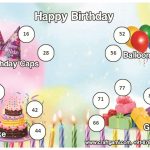 Birthday Theme Housie Ticket (24 Tickets)