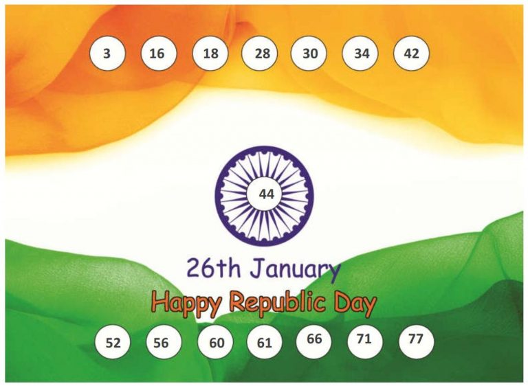 Republic Day Theme Housie Ticket (24 Tickets) - Craftgami