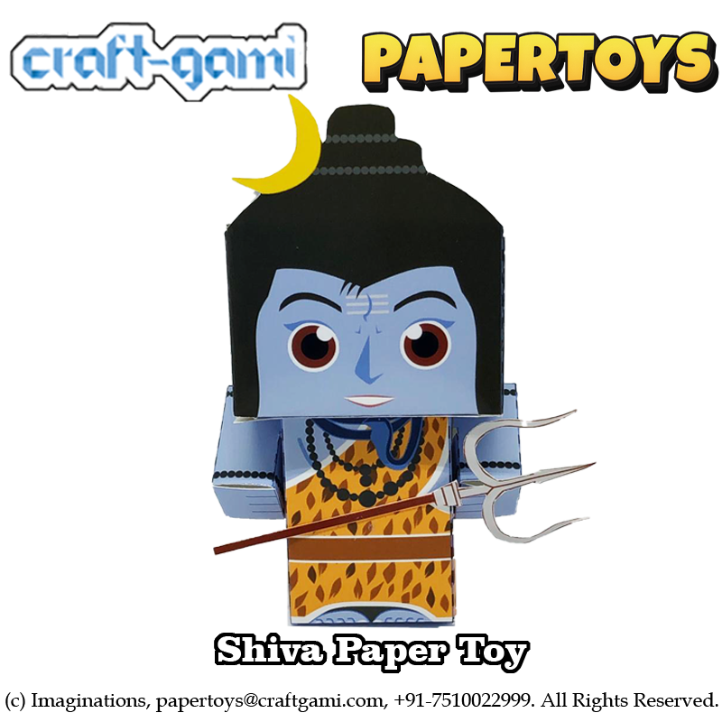 Craftgami - Lord Shiva Paper Toy (DIY, Cut and make toy) - Craftgami