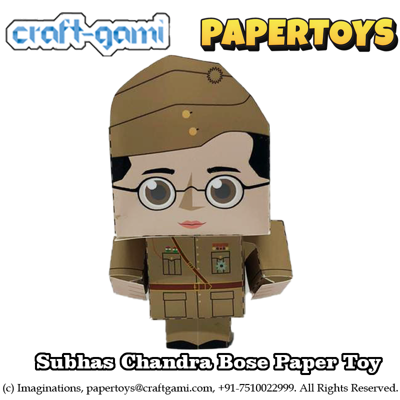 Craftgami - Subhash Chandra Bose Paper Toy (DIY, Cut and make toy) -  Craftgami