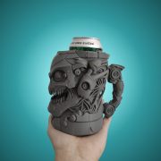 Cyberskull Beer Can Holder - Gray Color
