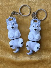 Articulated Husky keychain (pack of 2)