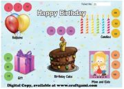 Birthday Theme Digital Tambola Tickets (20 Tickets, pdf file) Set B