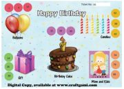 Birthday Theme Digital Tambola Tickets (20 Tickets, pdf file) Set D