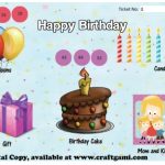 Birthday Theme Digital Tambola Tickets (20 Tickets, pdf file) Set A